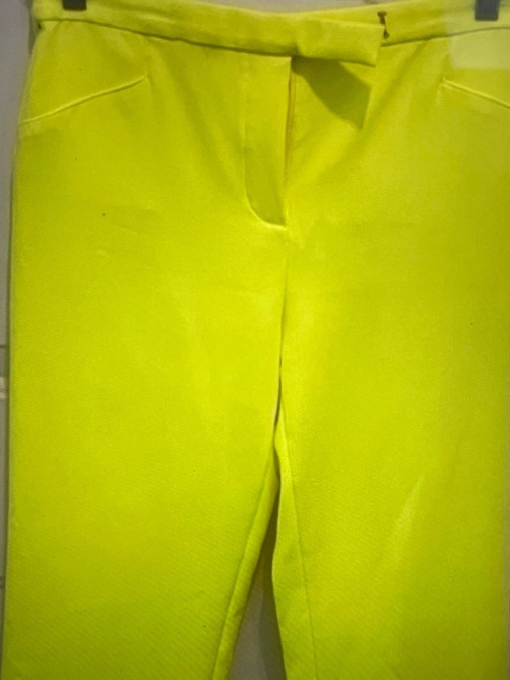Versace Neon Yellow Straight-Leg Tailored Pants